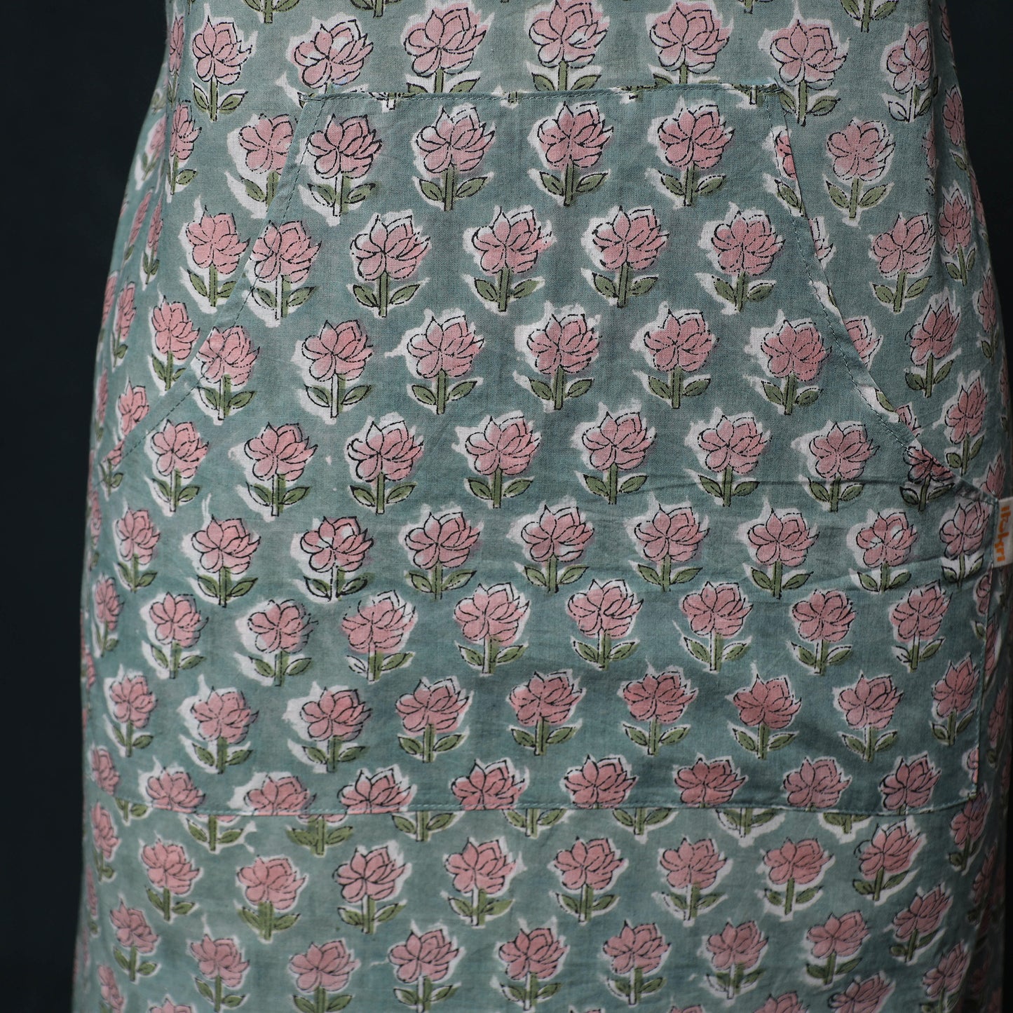 Sanganeri Hand Block Print Cotton Apron with Pocket 43