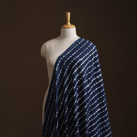 Pure Mul Cotton Bagru Indigo Hand Block Print Natural Dyed Fabric 01