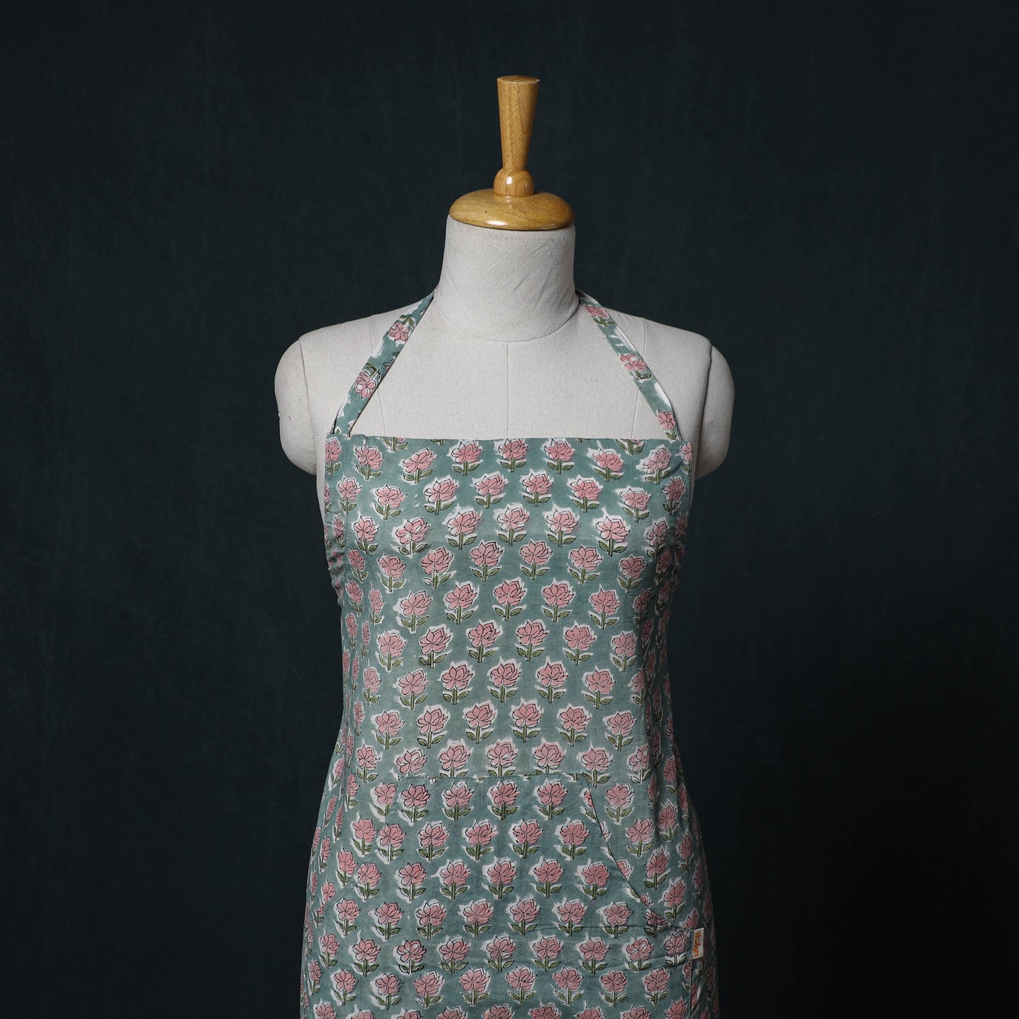 Sanganeri Hand Block Print Cotton Apron with Pocket 43