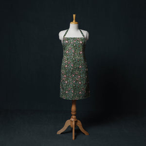 Green - Sanganeri Hand Block Print Cotton Apron with Pocket 44