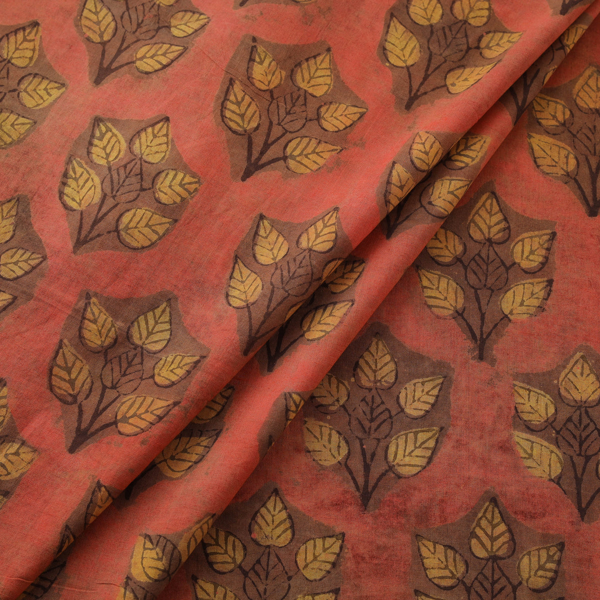 Pomegranate Peel Hand Block Print Cotton Fabric 01