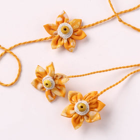 Flower Handmade Thread Work Fabart Rakhi with Lumba Set 125