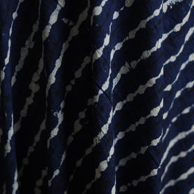 Blue - Pure Mul Cotton Bagru Indigo Hand Block Print Natural Dyed Fabric 01