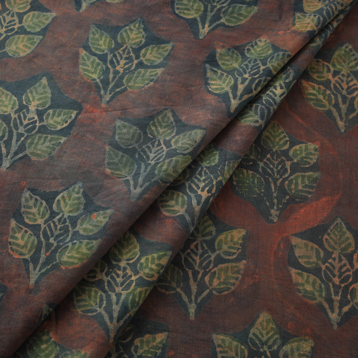 Pomegranate Peel Hand Block Print Cotton Fabric 02