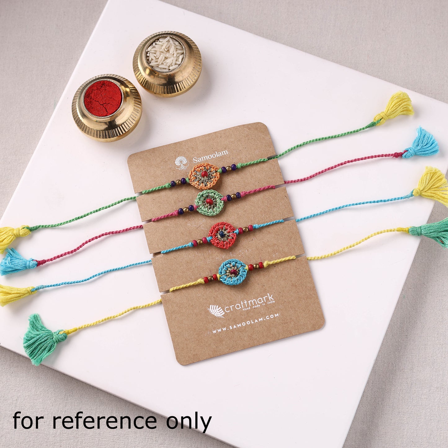 Reusable Handmade Crochet Work Rakhi by Samoolam (Set of 4) 23
