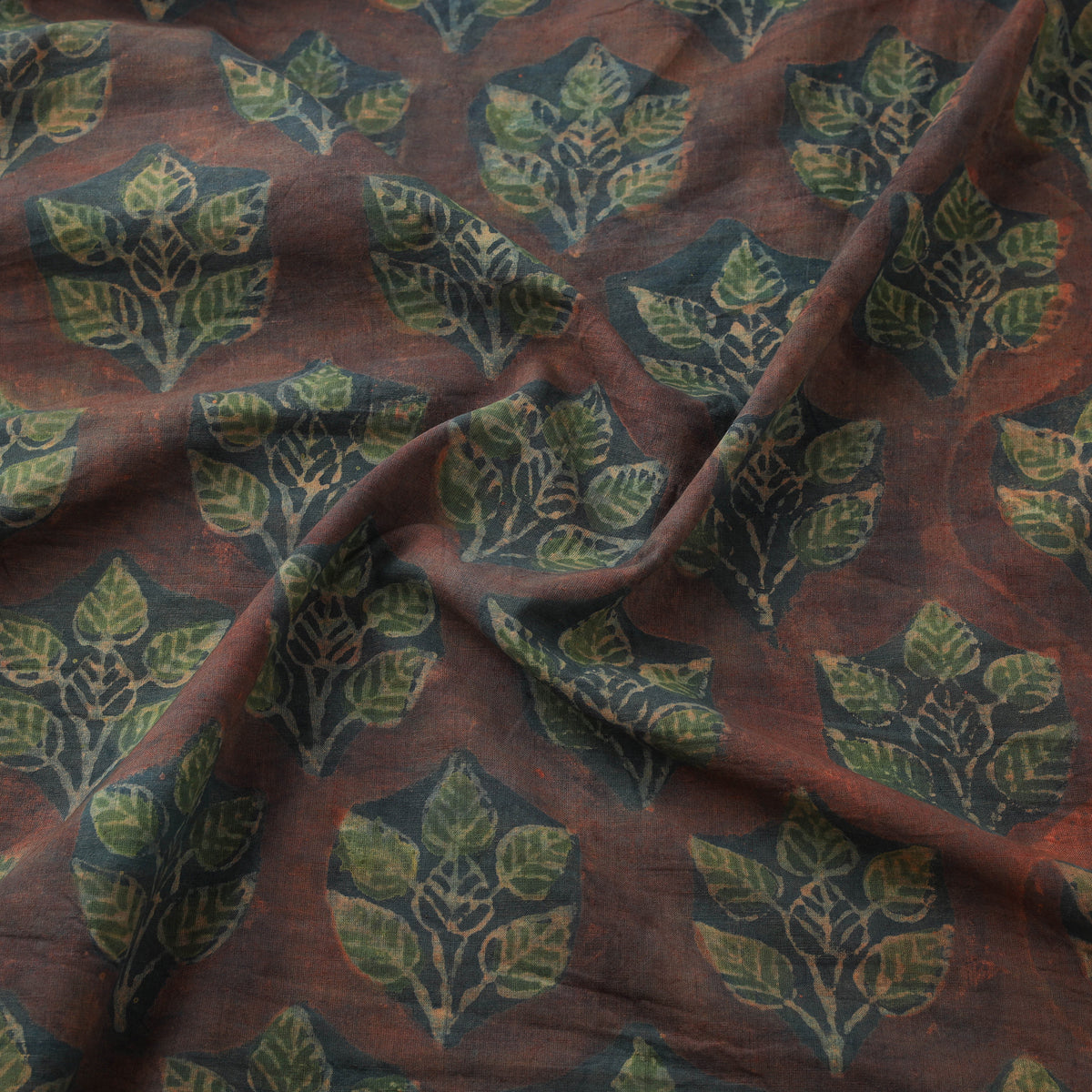Pomegranate Peel Hand Block Print Cotton Fabric 02