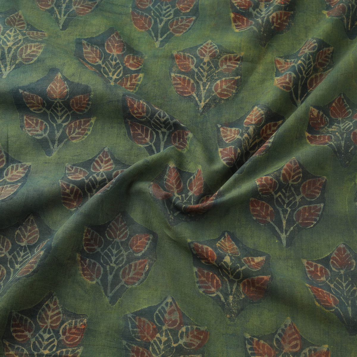 Pomegranate Peel Hand Block Print Cotton Fabric 03
