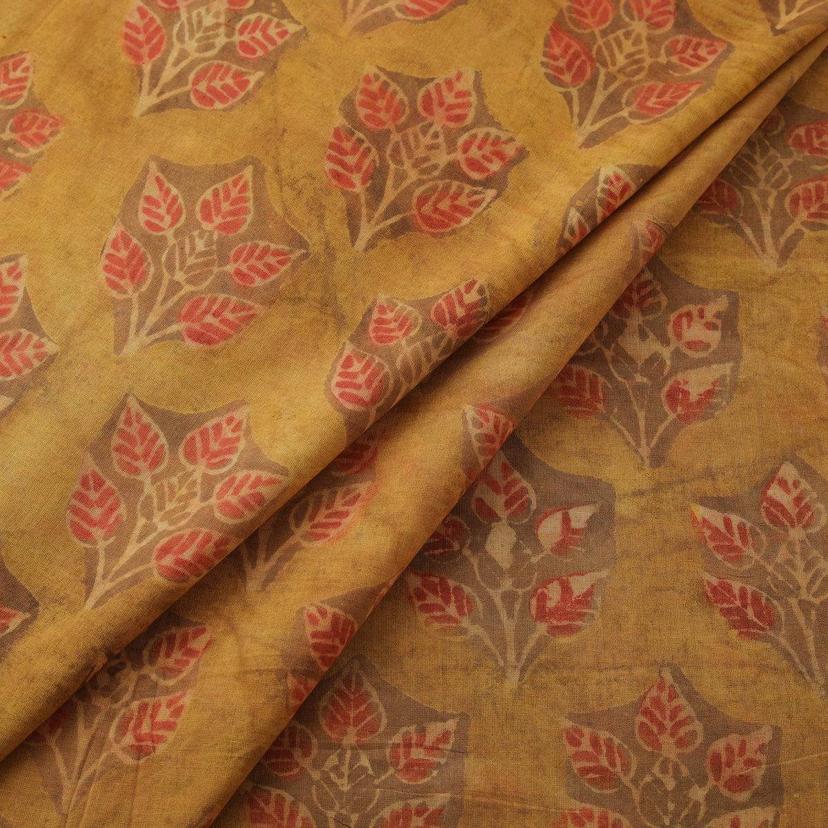 Pomegranate Peel Hand Block Print Cotton Fabric 04