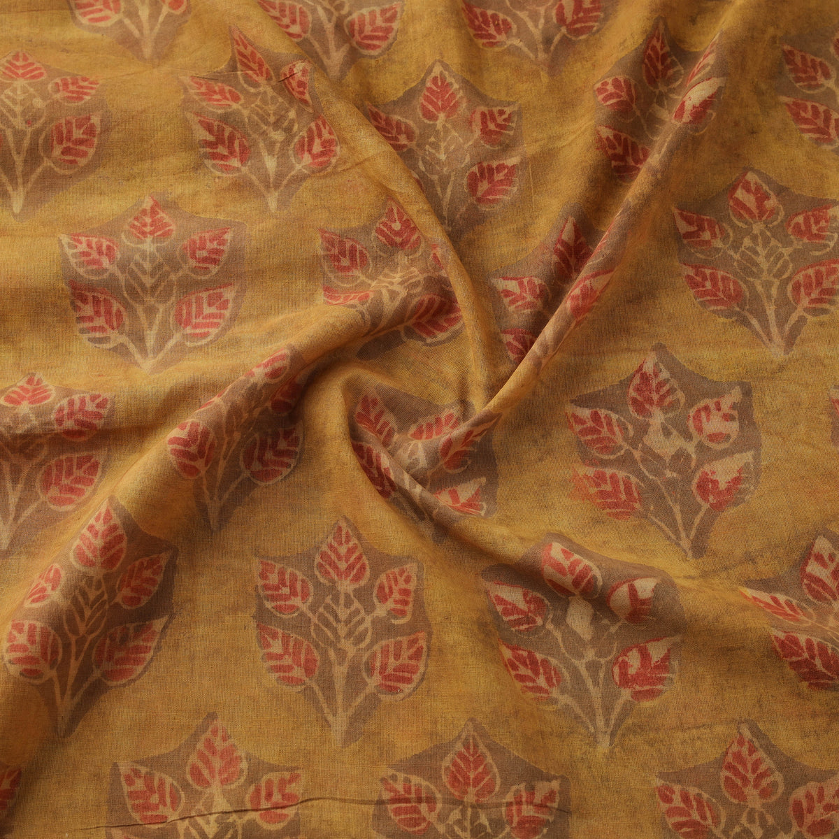 Pomegranate Peel Hand Block Print Cotton Fabric 04