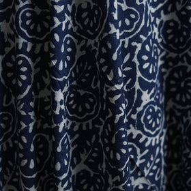 Blue - Pure Mul Cotton Bagru Indigo Hand Block Print Natural Dyed Fabric 03