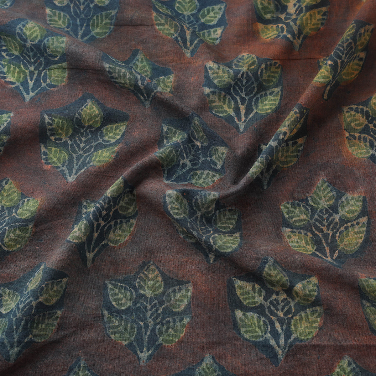Pomegranate Peel Hand Block Print Cotton Fabric 05