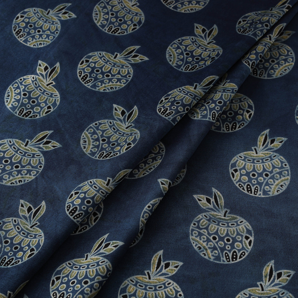 Kutch Hand Block Ajrakh Print Natural Dyed Mashru Silk Fabric 02