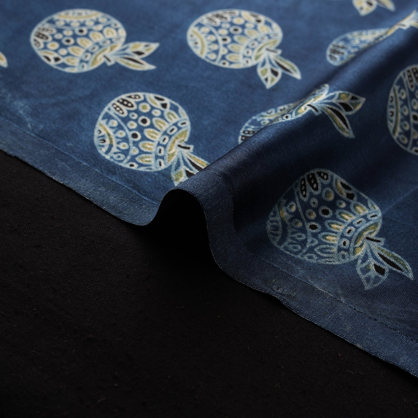 Kutch Hand Block Ajrakh Print Natural Dyed Mashru Silk Fabric 02