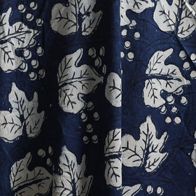 Blue - Pure Mul Cotton Bagru Indigo Hand Block Print Natural Dyed Fabric 06