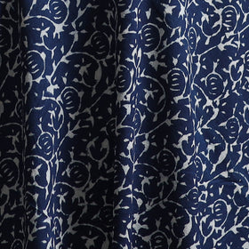 Blue - Pure Mul Cotton Bagru Indigo Hand Block Print Natural Dyed Fabric 07