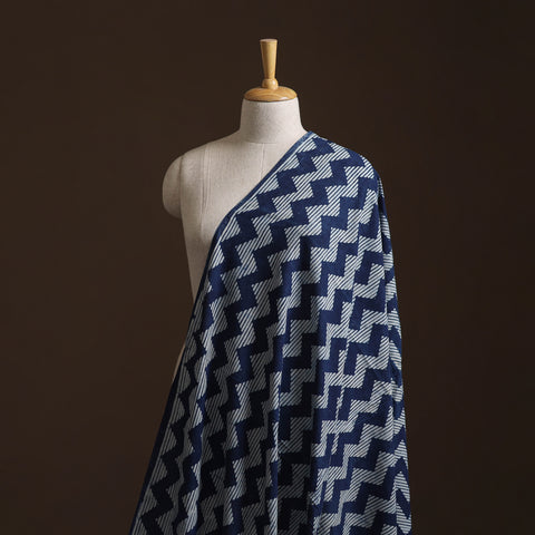 Pure Mul Cotton Bagru Indigo Hand Block Print Natural Dyed Fabric 08