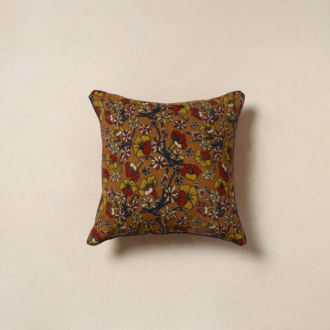 Brown - kalamkari cotton cushion cover 04 - handcrafted