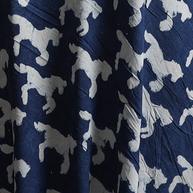 Blue - Pure Mul Cotton Bagru Indigo Hand Block Print Natural Dyed Fabric 11