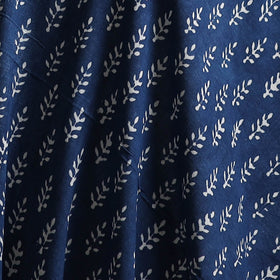 Blue - Pure Mul Cotton Bagru Indigo Hand Block Print Natural Dyed Fabric 15