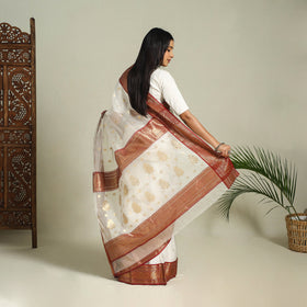 Buy Handloom Zari Work Chanderi Katan Silk Saree