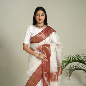 Buy Handloom Zari Work Chanderi Katan Silk Saree