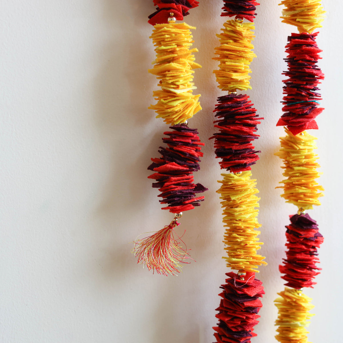 Handmade Beadwork Felt Bandhanwar Toran with Side Hangings 18