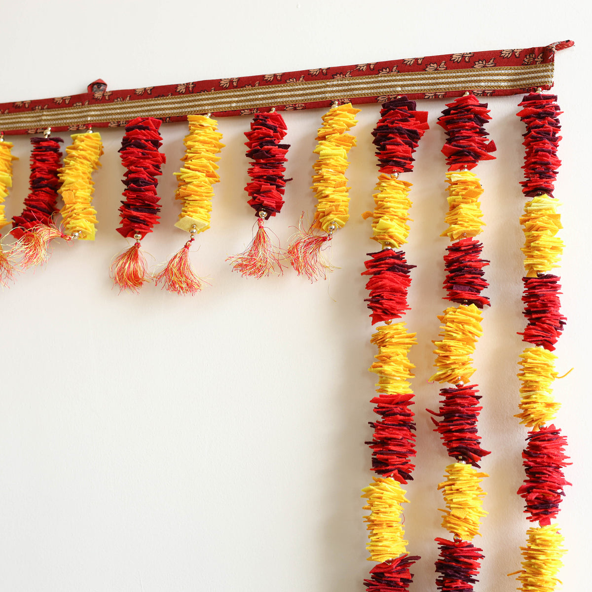 Handmade Beadwork Felt Bandhanwar Toran with Side Hangings 17