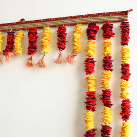 Handmade Beadwork Felt Bandhanwar Toran with Side Hangings 17