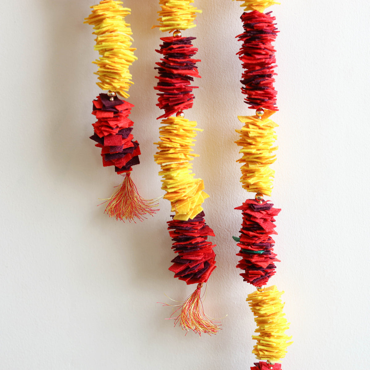 Handmade Beadwork Felt Bandhanwar Toran with Side Hangings 17