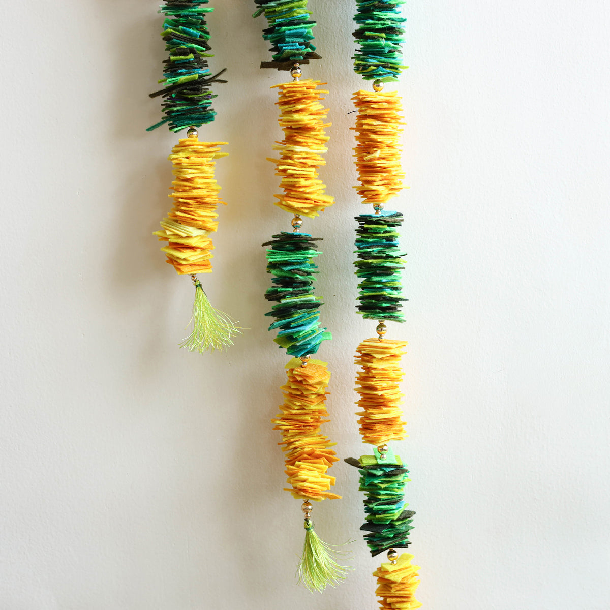 Handmade Beadwork Felt Bandhanwar Toran with Side Hangings 19