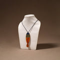 Kerala Mural Handpainted Bamboo Fish Necklace 154