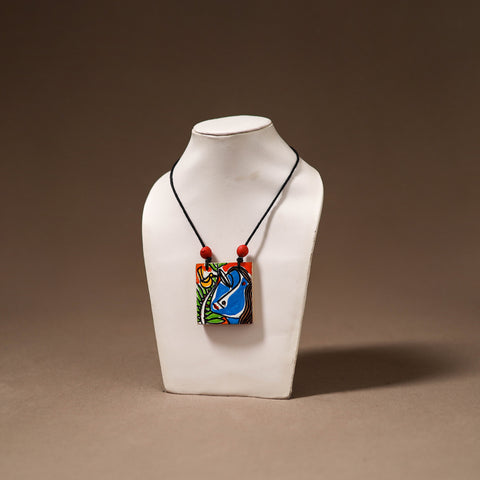 Kerala Mural Handpainted Bamboo Necklace 170