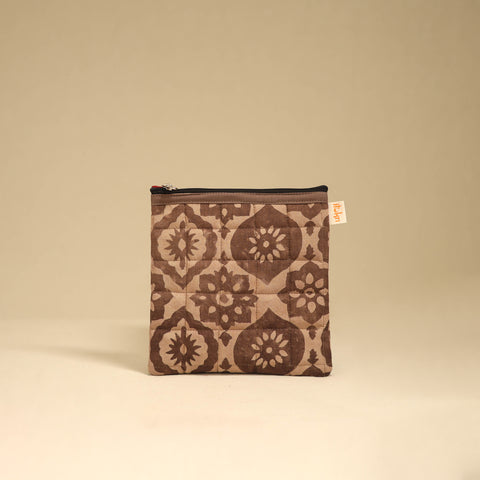 Brown - Handmade Quilted Utility Pouch 07