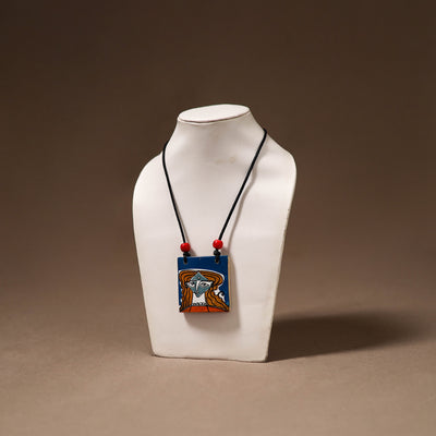 Kerala Mural Handpainted Bamboo Necklace 172
