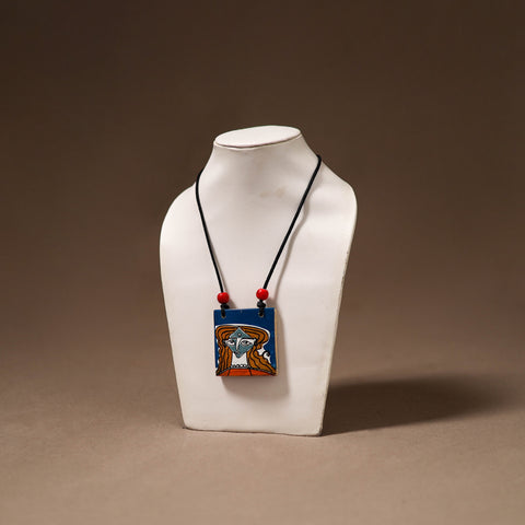 Kerala Mural Handpainted Bamboo Necklace 172