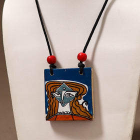 Kerala Mural Handpainted Bamboo Necklace 172