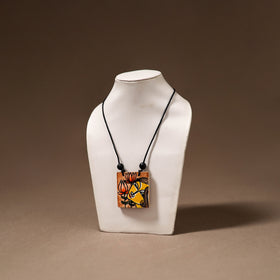 Kerala Mural Handpainted Bamboo Necklace 173
