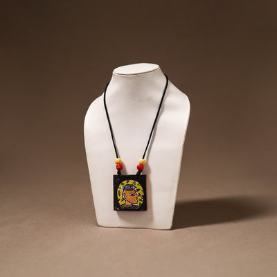Kerala Mural Handpainted Bamboo Necklace 174