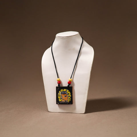 Kerala Mural Handpainted Bamboo Necklace 174