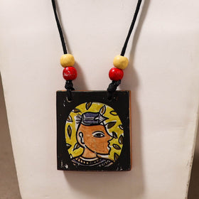 Kerala Mural Handpainted Bamboo Necklace 174