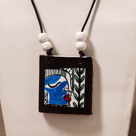Kerala Mural Handpainted Bamboo Necklace 175