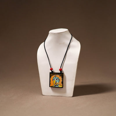 Kerala Mural Handpainted Bamboo Necklace 176