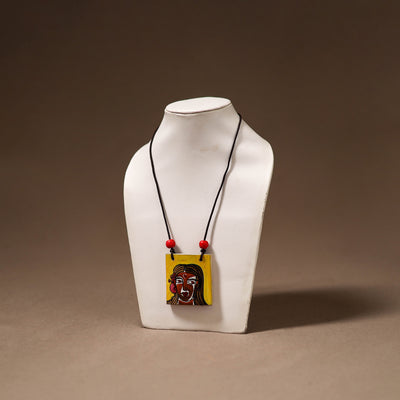 Kerala Mural Handpainted Bamboo Necklace 177