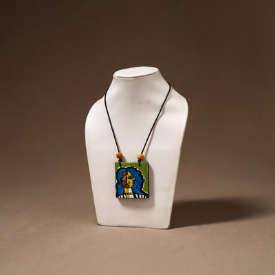 Kerala Mural Handpainted Bamboo Necklace 178