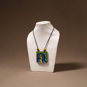 Kerala Mural Handpainted Bamboo Necklace 178