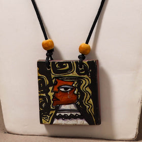 Kerala Mural Handpainted Bamboo Necklace 179