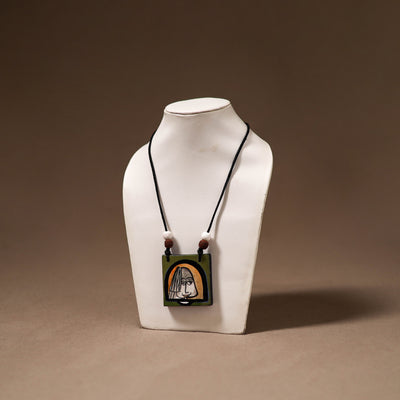 Kerala Mural Handpainted Bamboo Necklace 180