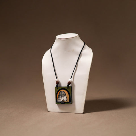 Kerala Mural Handpainted Bamboo Necklace 180