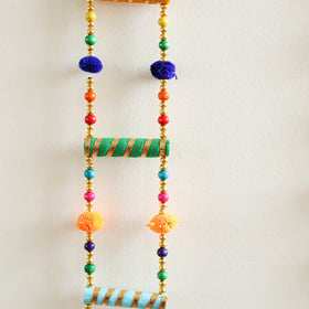Handmade Gota Patti Hanging with Pom-Pom Beadwork for Festive Decor (Set of 2) 20