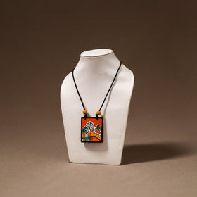 Kerala Mural Handpainted Bamboo Necklace 182